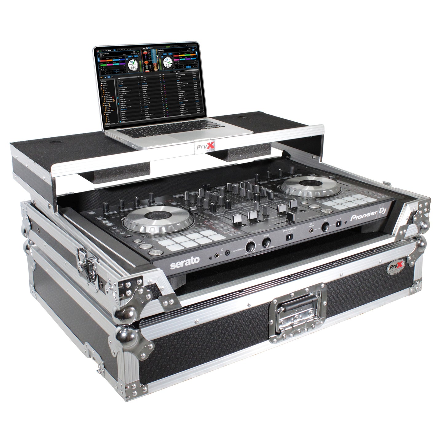 ProX Universal DJ Controller Case Flight Road Case With Laptop Shelf | Large
