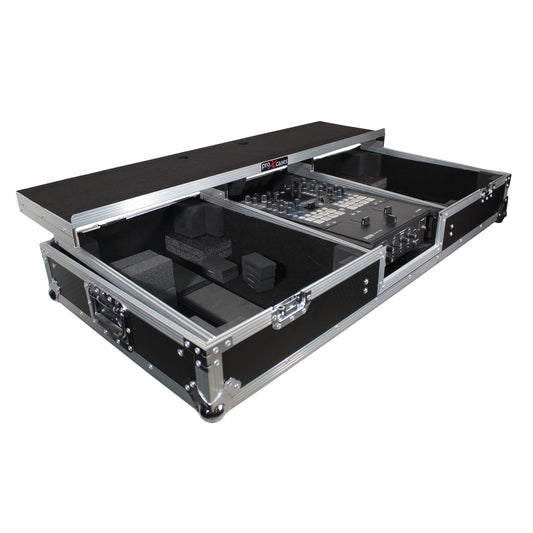 ProX XS-TMC1012WLTFBTL Flight Coffin Case For Rane 72 and 2 Turntables