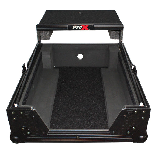 ProX ATA Flight Case for 12" DJ Mixers Honeycomb Road Case | Black | With Laptop Shelf