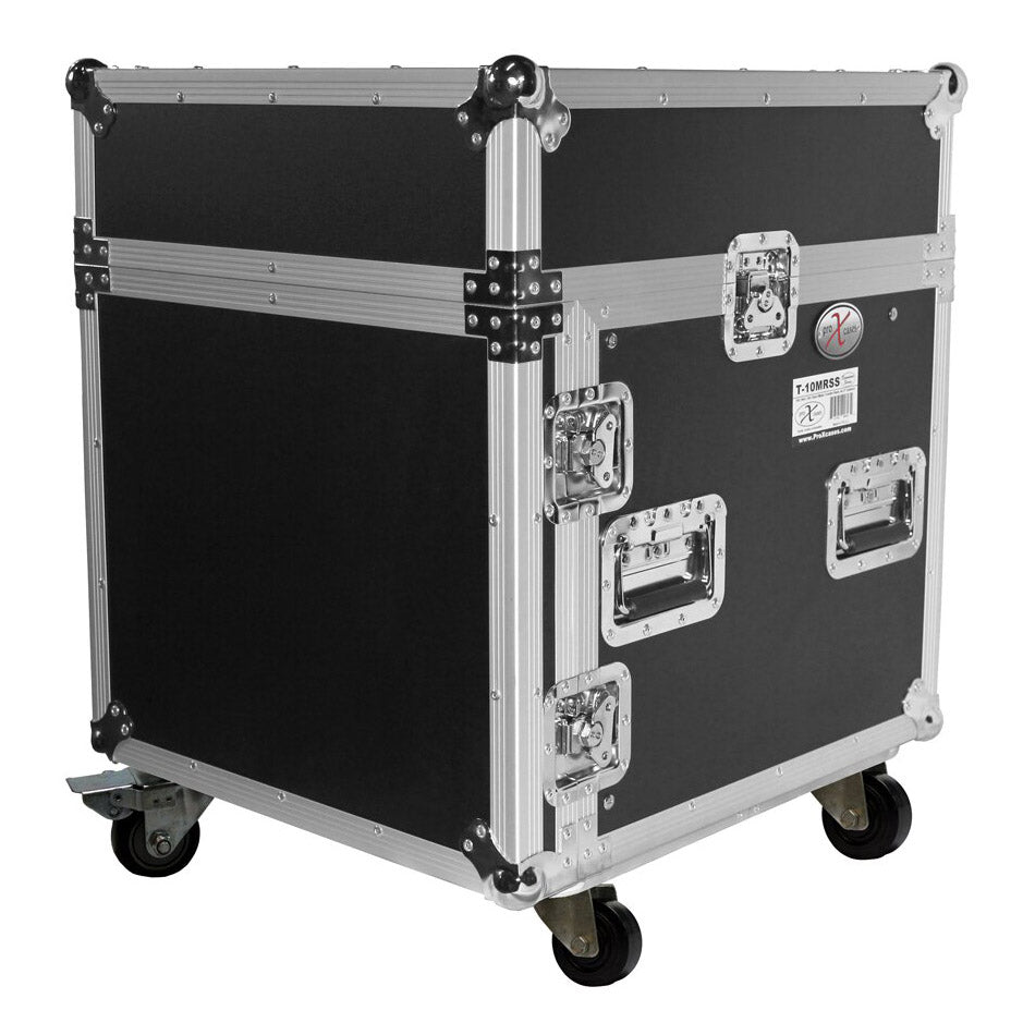 ProX T-10MRSS 10U Rack x 10U Top Mixer DJ Combo Flight Case side