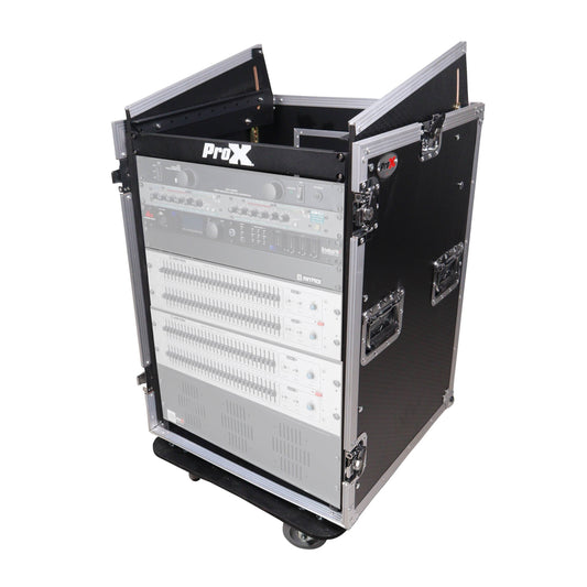 ProX T-16MRSS MK2 16U Vertical Rack Flight Case With 10U Mixer Top