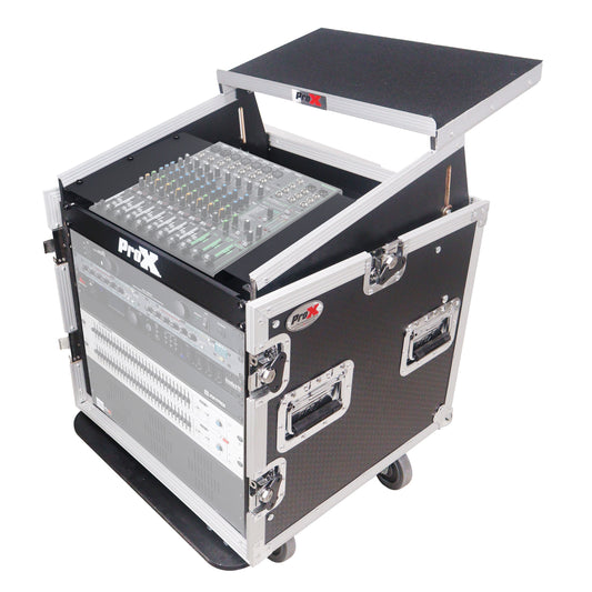 ProX T-10MRLT 10U Combo Rack Flight Case With Laptop Shelf