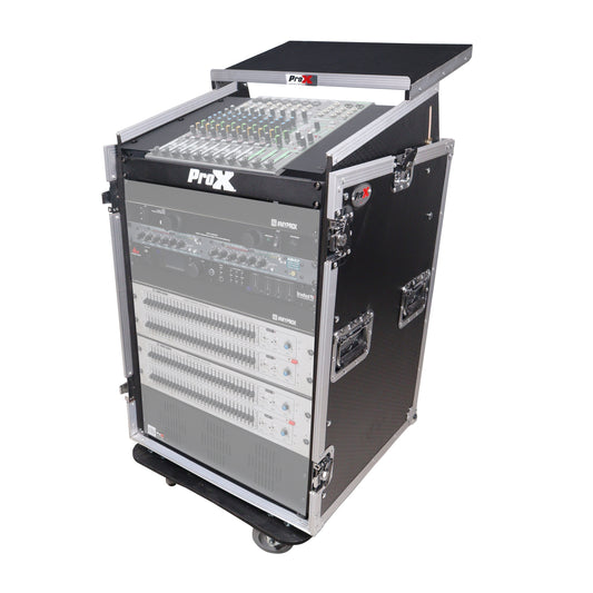 ProX T-16MRLT 16U Combo Rack Flight Case With Laptop Shelf