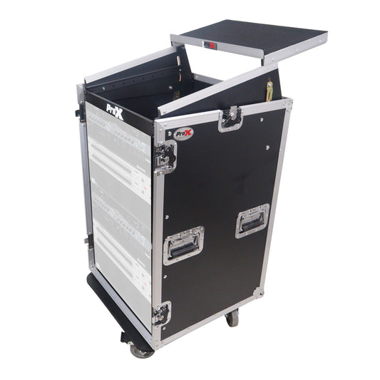 ProX T-18MRLT MK2 18U Combo Rack Flight Case With Laptop Shelf