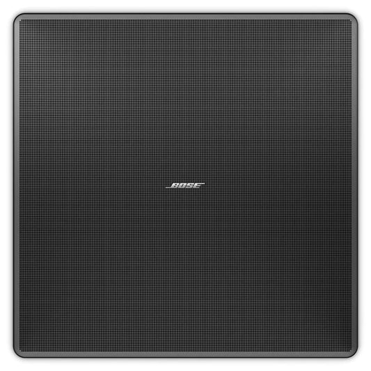 Bose black square grille for EdgeMax EM90/EM180 loudspeaker, front view with perforated mesh and Bose logo