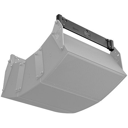 Bose ArenaMatch AMAPSPRD array spreader bar highlighted in black atop a ghosted flown loudspeaker array