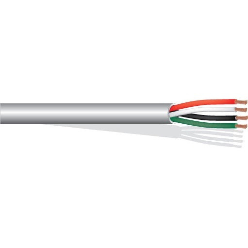 West Penn 25246BGY1000 14 AWG 4-Conductor Plenum Speaker Cable