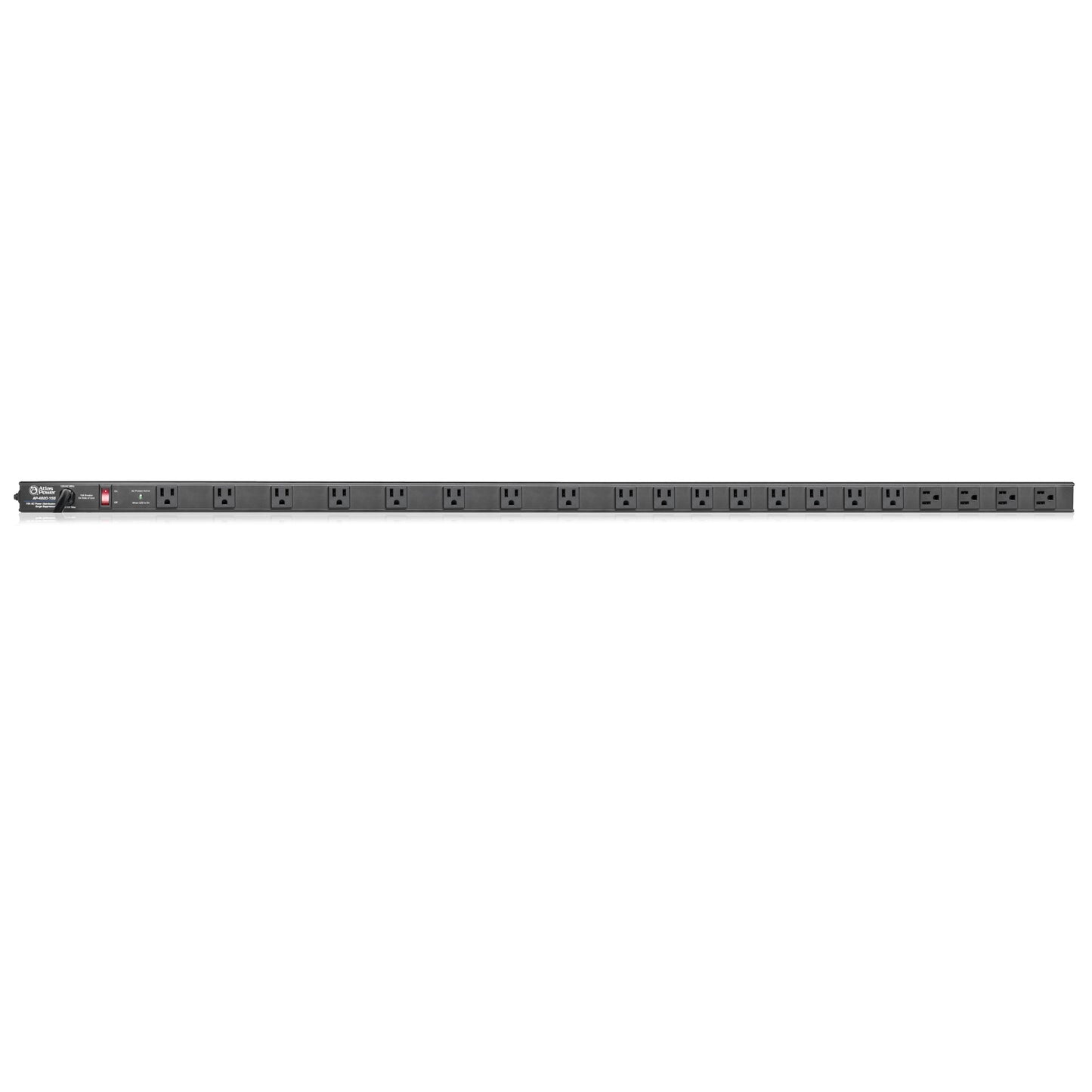 AtlasIED 48 Inch 20 Outlet Vertical Power Strip Rack Mount With RFI Filtering | 15A