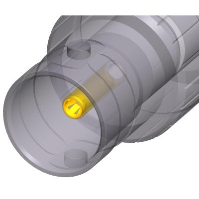 Neutrik NBB75DFIB-P cutaway rendering showing BNC center contact and isolated feedthrough construction
