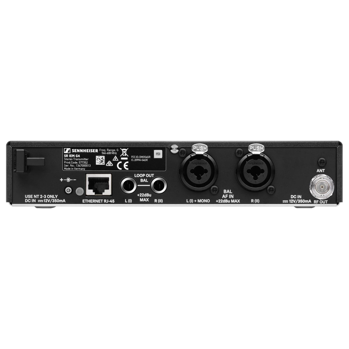 Sennheiser SR IEM G4 In-Ear Monitor Transmitter back