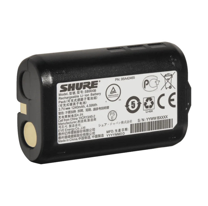 Shure SB900B Rechargeable Lithium-Ion Battery back