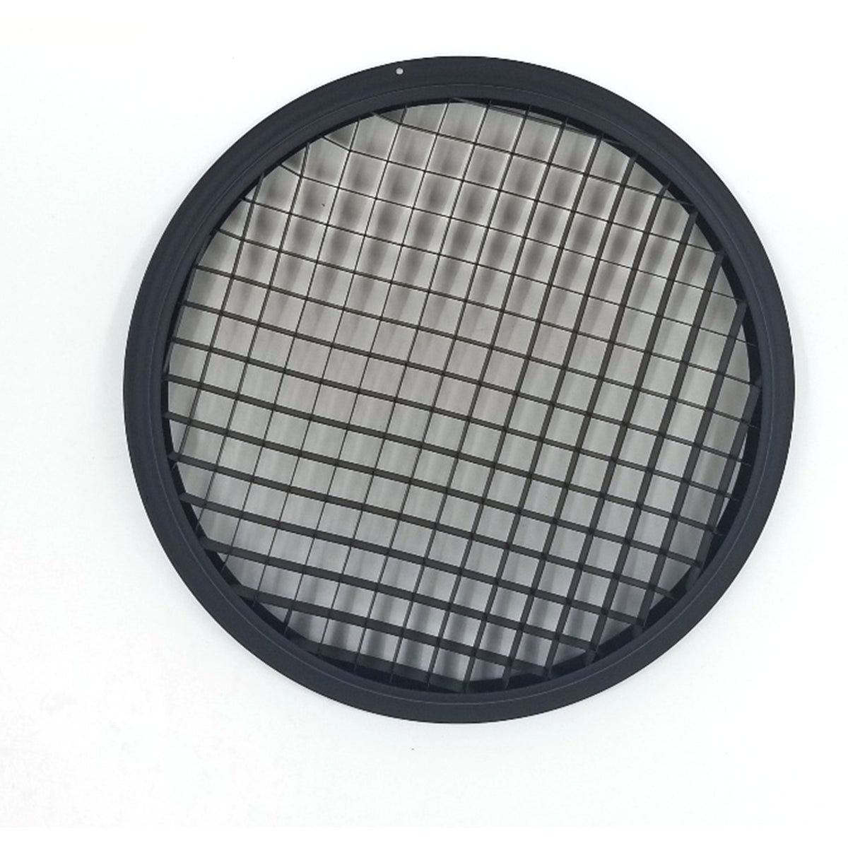 CITTHE 2486 D60 egg crate louver straight-on front view with full square cell honeycomb pattern inside circular black ring, City Theatrical