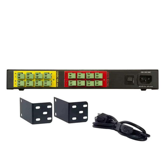 Lowell DC Power Distribution Multi-Output DC Power Supply | 16 Output | 12VDC/24VDC