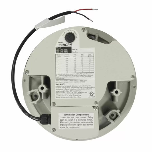 Lowell LUH-15TX 15W Paging Horn Speaker for Signaling