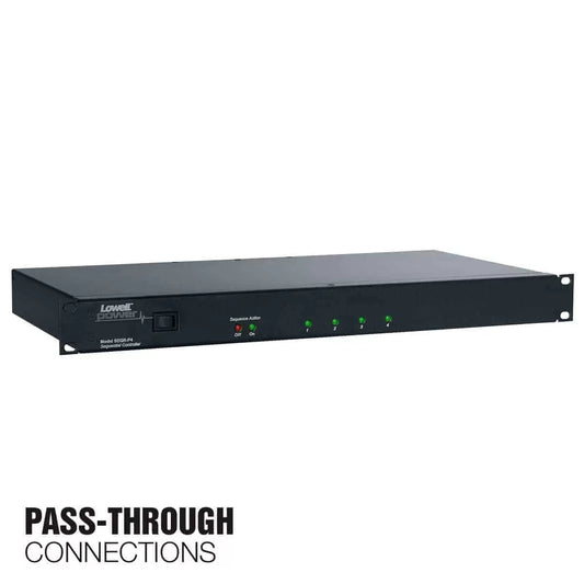 Lowell SEQR Power Sequencer 1U Rackmount Low Voltage Sequencer | 4 Step | Pass-Thru RJ45 | Rocker Switch