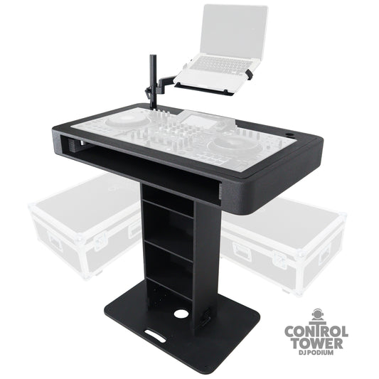ProX Control Tower DJ Podium T-Shape Stand for Pioneer DDJ | Black | With Road Case