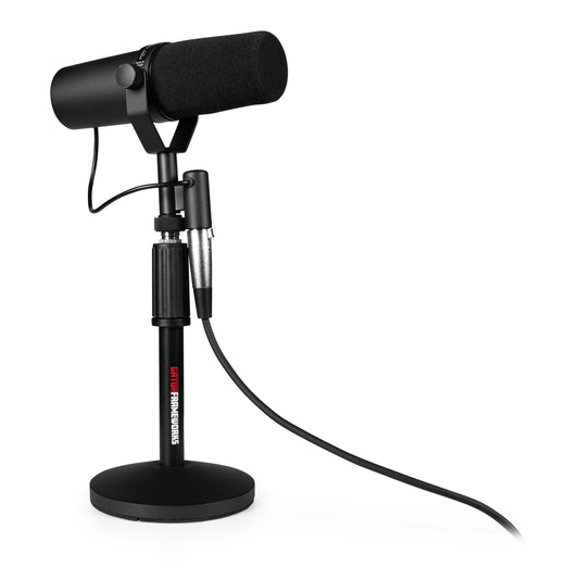 Gator GFW-MIC-DESKTOP-2PK Desktop Mic Stands With XLR Cables | 2-Pack
