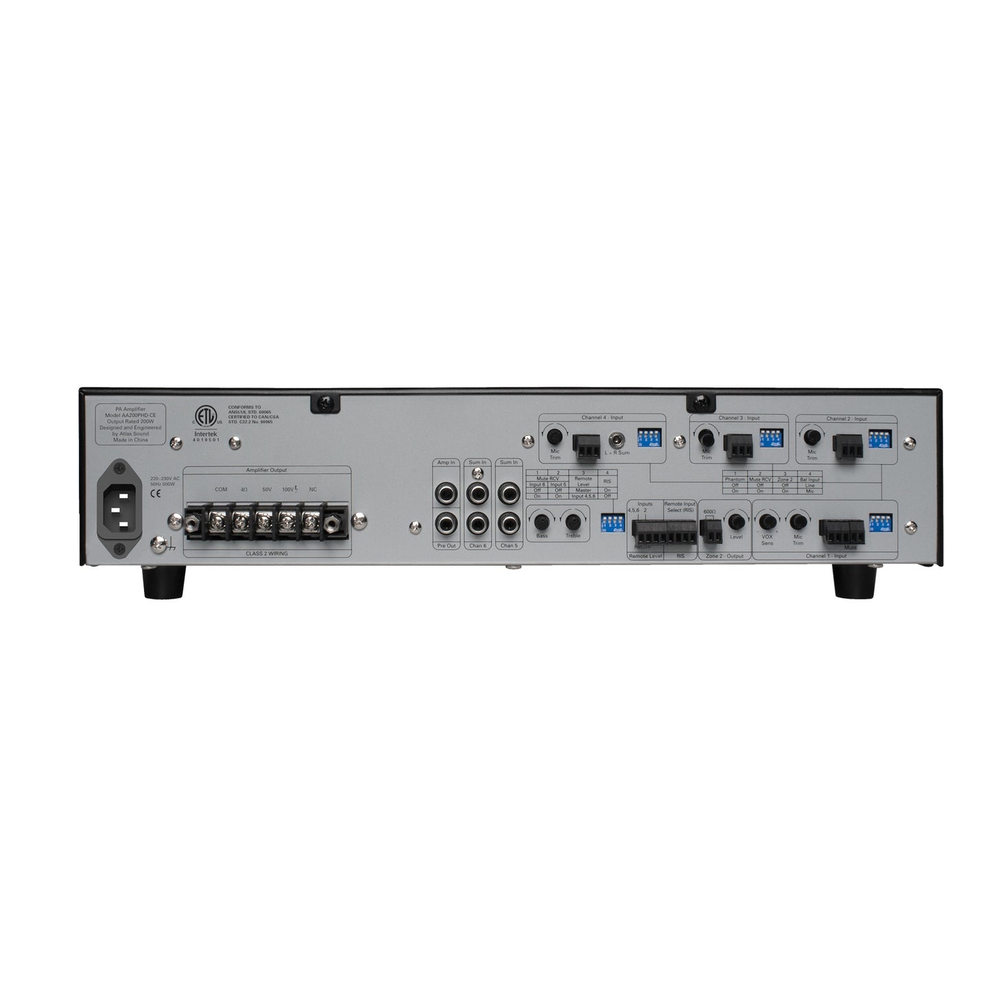 AtlasIED AA200PHD-CE 6-Input 200W Mixer Amplifier With Diagnostic Test