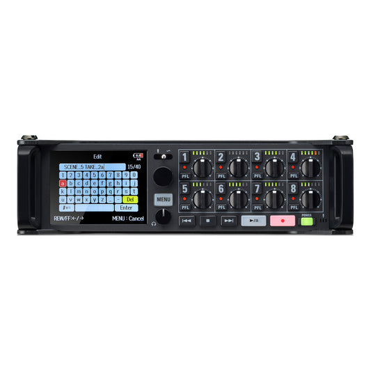 Zoom F8n Pro MultiTrack Field Recorder front lit