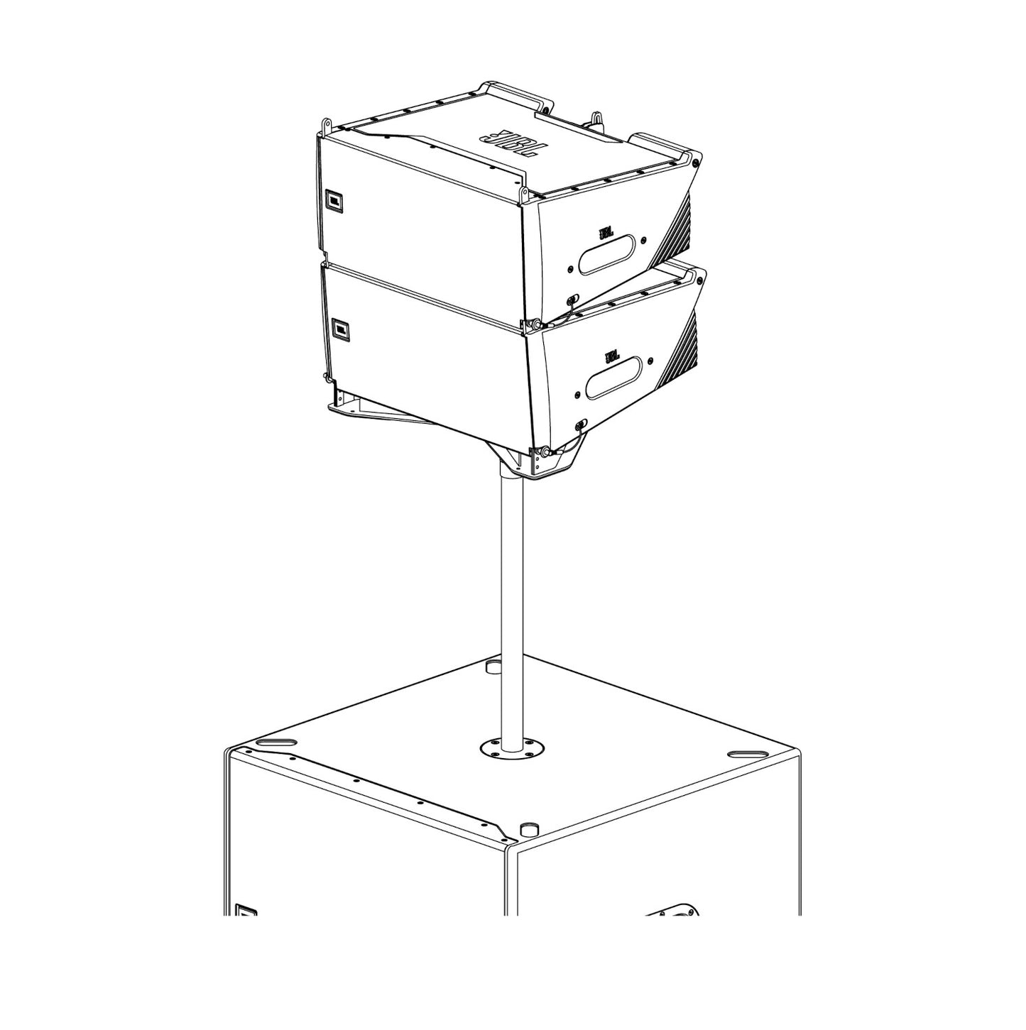 JBL SRX906LA BP Base Plate, subwoofer pole mount setup