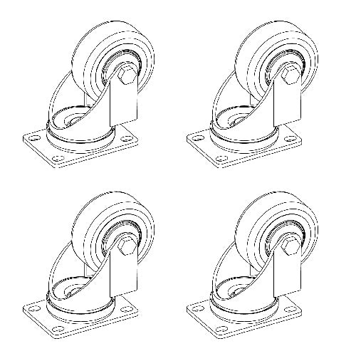 JBL ACK1 Universal Accessory Caster Kit diagram