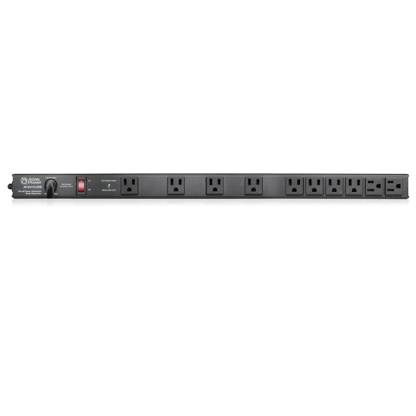 AtlasIED AP Vertical Power Strip 24" Rack Mount 10-Outlet Strip | 20A