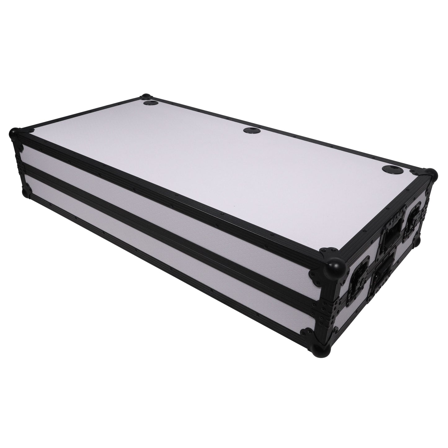 ProX Z-Table Folding DJ Table Mobile DJ Workstation With Wheels | Black/White