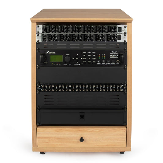 Gator GFW-ELITESTUDIORK12-MPL Frameworks Elite Angled 12U Studio Rack | Maple
