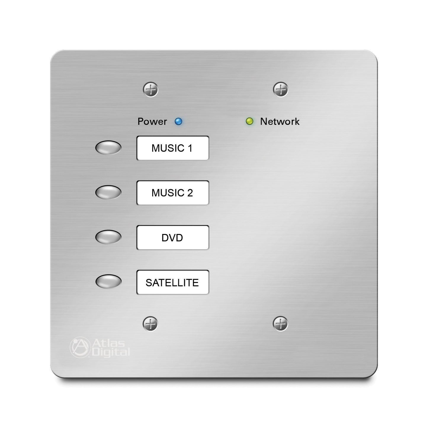 AtlasIED BlueBridge 4-Button Wall Controller For DSP Systems | Black