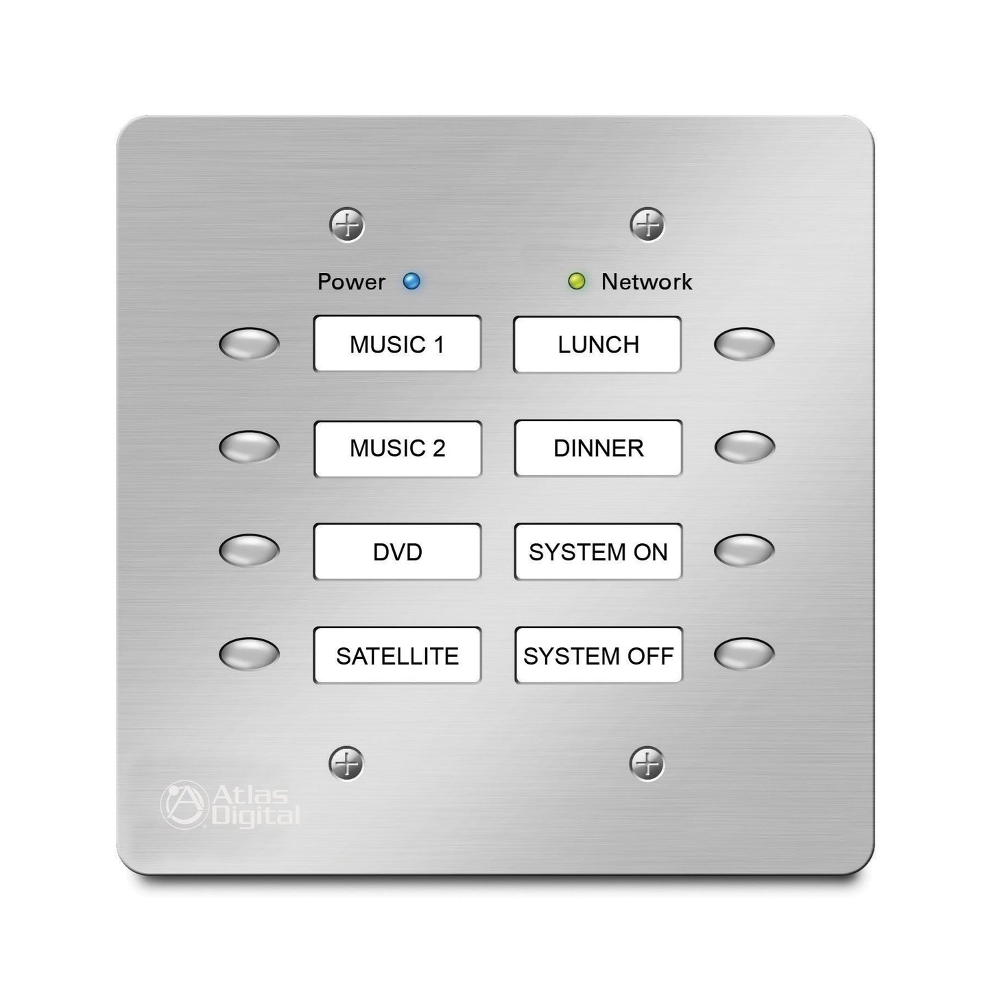 AtlasIED BlueBridge 8-Button Wall Controller For DSP Control | White