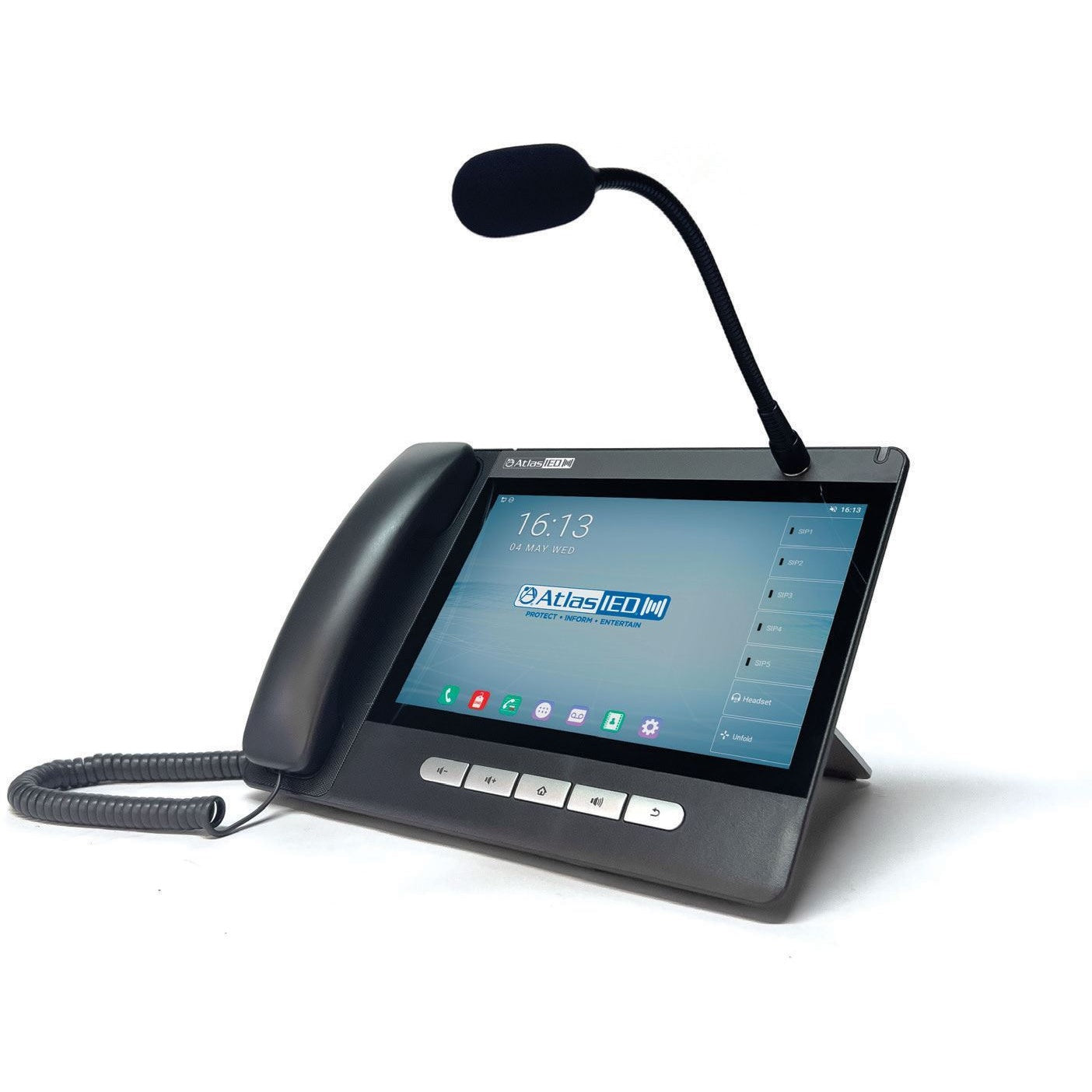 AtlasIED IP-CONSOLE-GH PoE IP Console With Gooseneck Mic and Handset