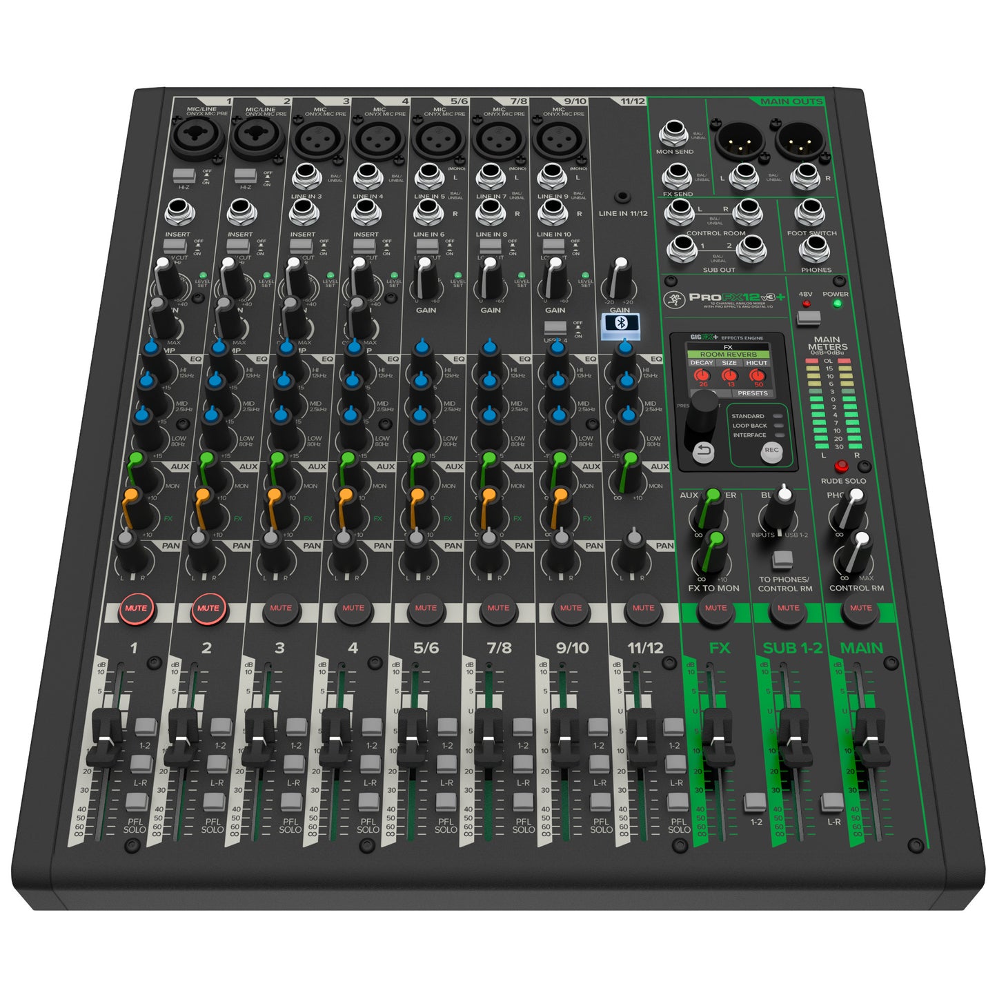 Mackie ProFX12v3+ 12-Channel Analog Mixer front