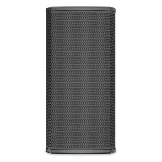 PL-DC8 straight-on front view of black install loudspeaker grille, Q-SYS