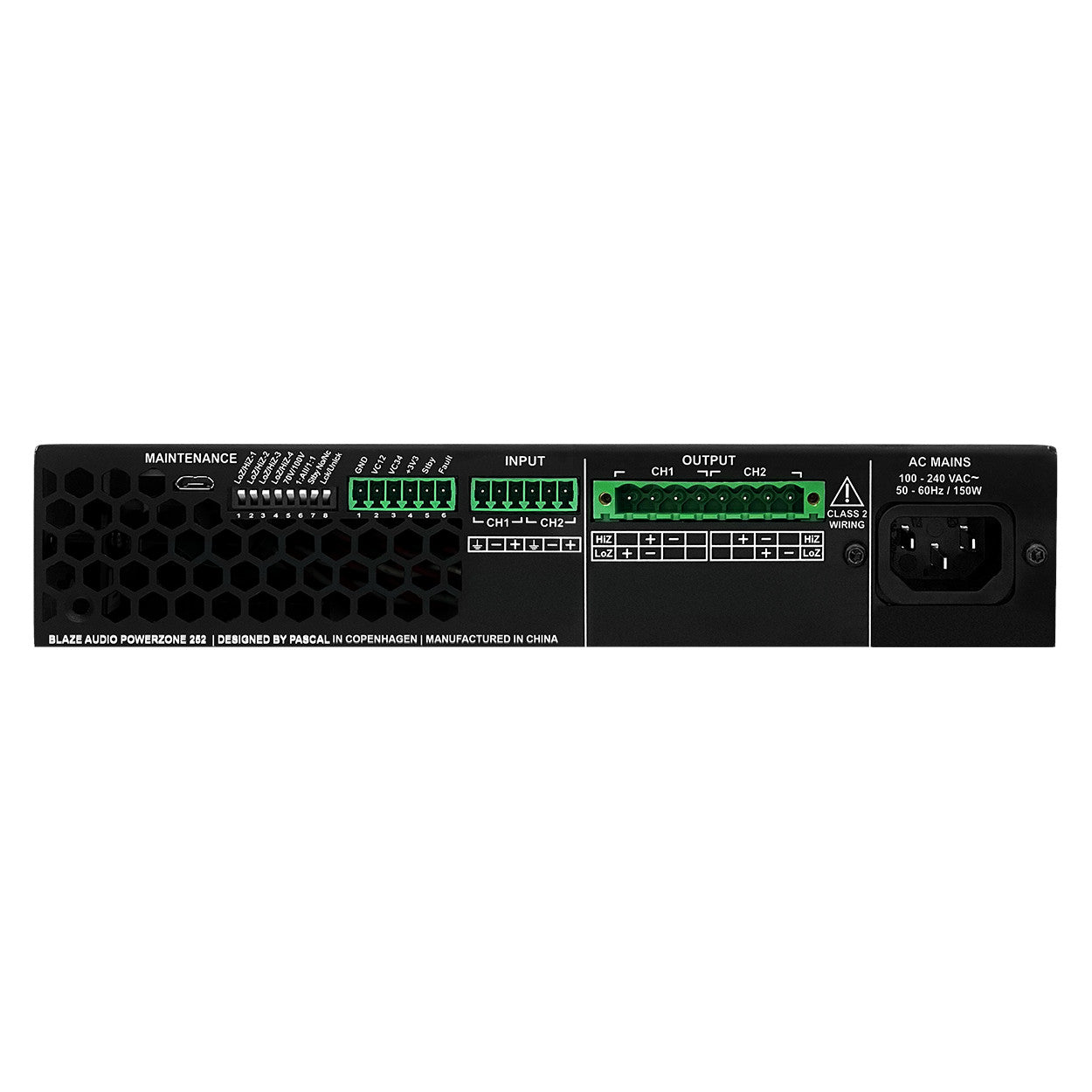 Blaze Audio PowerZone 252 Installation Power Amplifier back