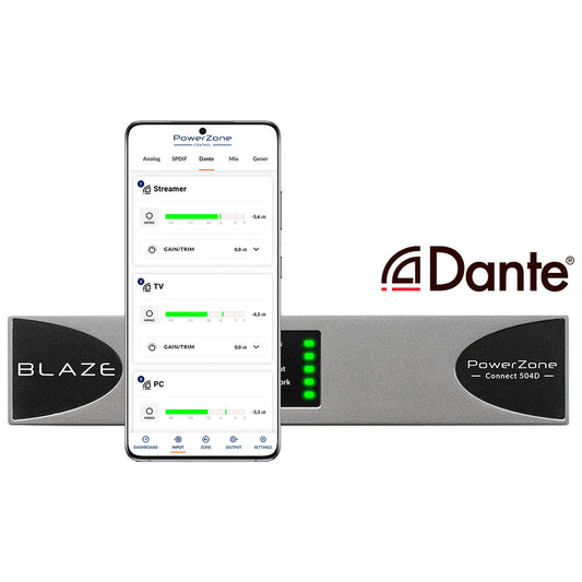 Blaze Audio PowerZone Connect 504D DSP-Enabled Dante Power Amplifier front