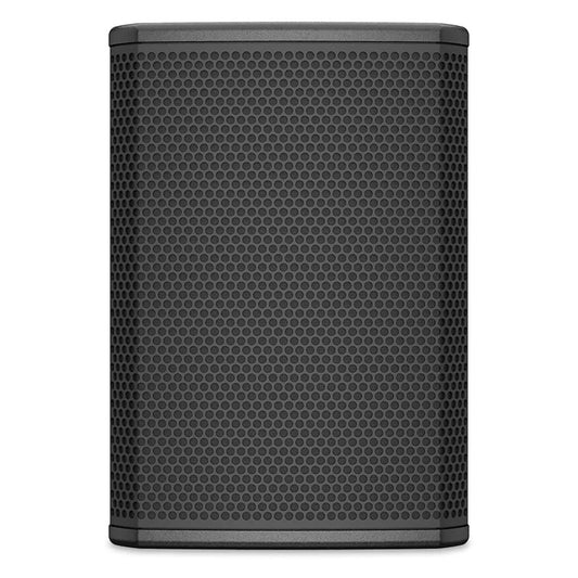 PL-CA6 straight-on front view of black install loudspeaker grille, Q-SYS