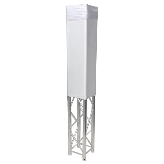 ProX Lycra Truss Cover Sleeve for 12" Quad Box Truss Stretch Scrim | 8.20ft (2.5M) | White