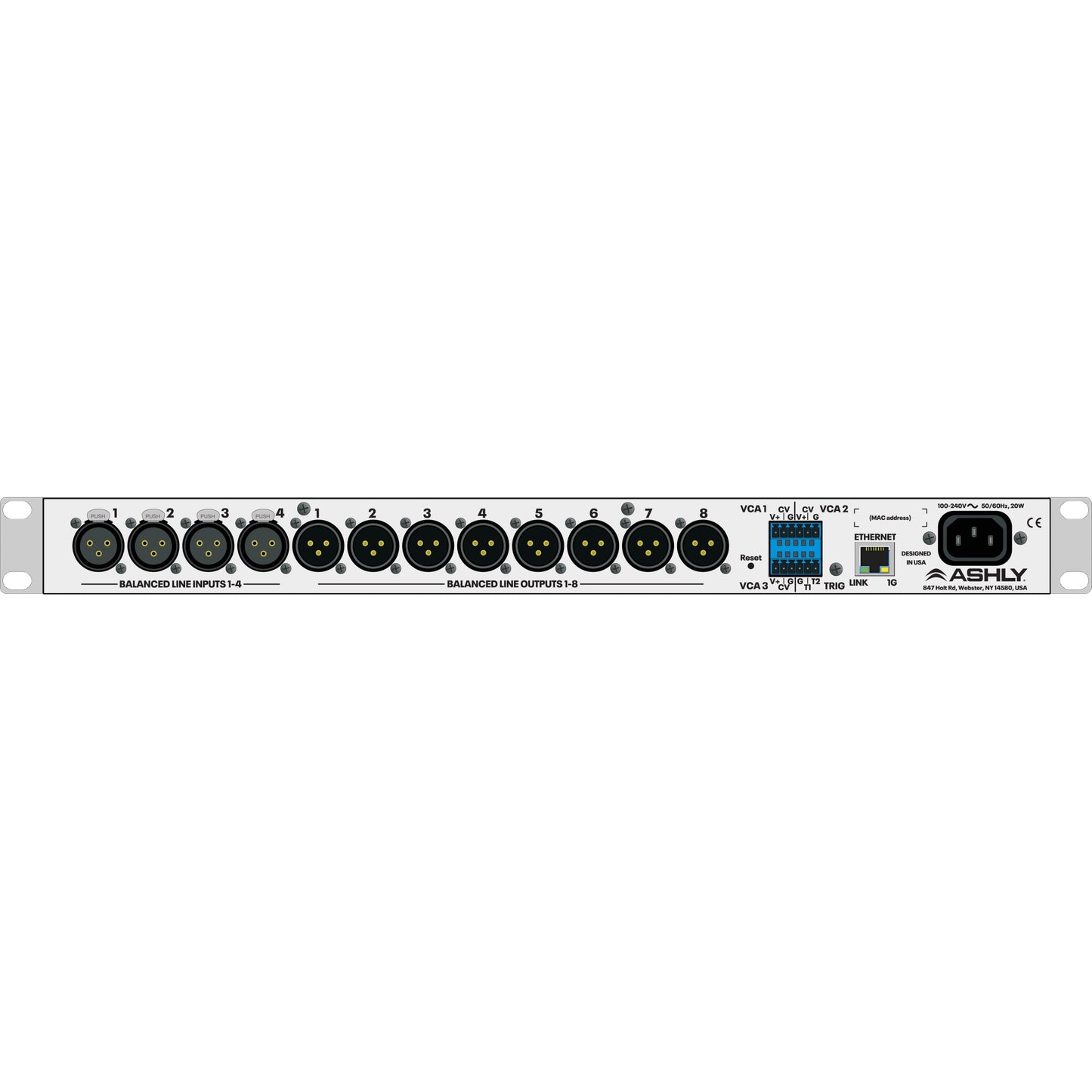 Ashly Audio AQM408 AquaControl Zone Series 4 x 8 Audio Mixer