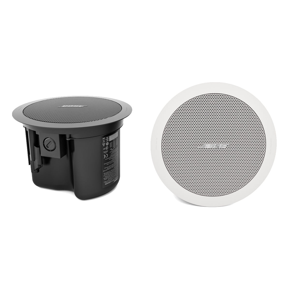 Bose AudioPack Pro C6W ceiling speaker back can beside white perforated grille front view