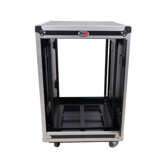 ProX Live Performance Gear Dual 12U Rack Console Case With Side Work Tables