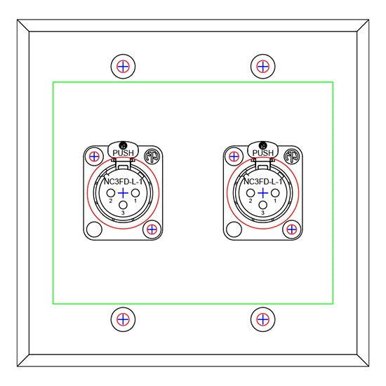 ProCo Sound DP-2DFN Double Gang Stainless Steel Wall Plate