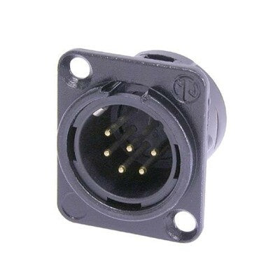 Neutrik NC6MD-L-B-1 6-Pole Male XLR Panel Receptacle Solder Cups