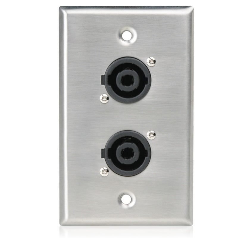 AtlasIED Single Gang Stainless Steel Plate with NL4MP 4 Pole Connector | 2