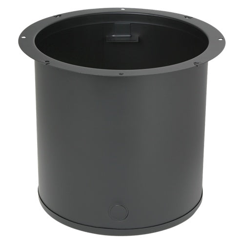 AtlasIED T95-8-10 black 10" deep round steel back can with mounting flange and knockout