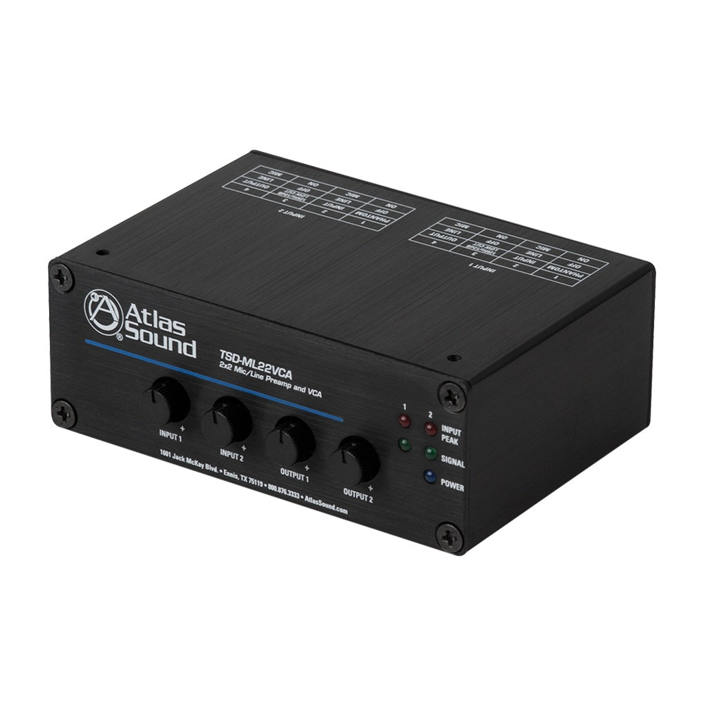 AtlasIED TSD-ML22VCA 2-Channel Mic/Line Preamp With True VCA