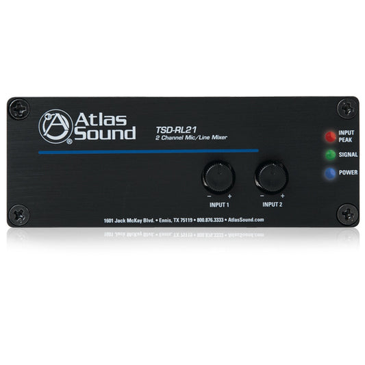 AtlasIED TSD-RL21 Two Channel Mic Line Mixer for Paging and BGM