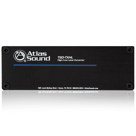 Atlas Sound TSD-TXHL front panel with blue accent line and four corner screws