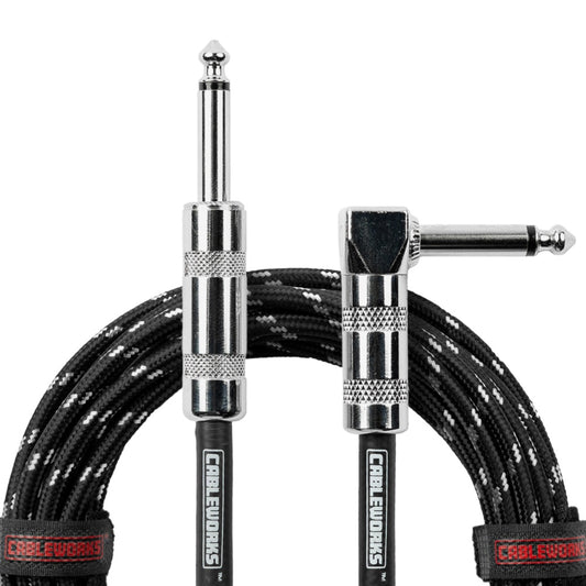 Gator GCWB-INS-10RABG Braided Instrument Cable | 10' | Black/Gray