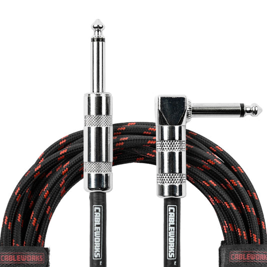 Gator GCWB-INS-20RABRD Braided Instrument Cable | 20' | Black/Red
