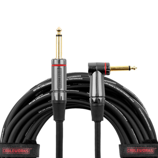 Gator Cableworks Straight To Right Angle Instrument Cable | 30'